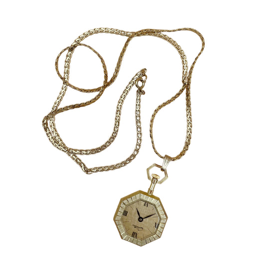 Vintage Château Watch Necklace