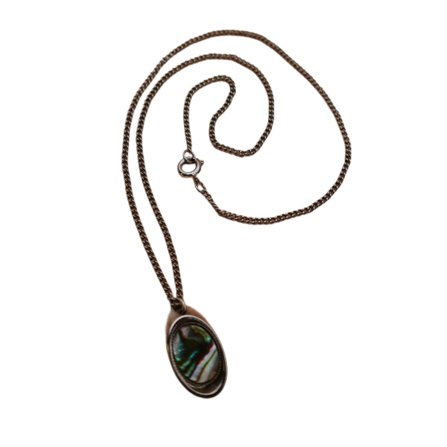 Vintage Abalone Pendant Necklace