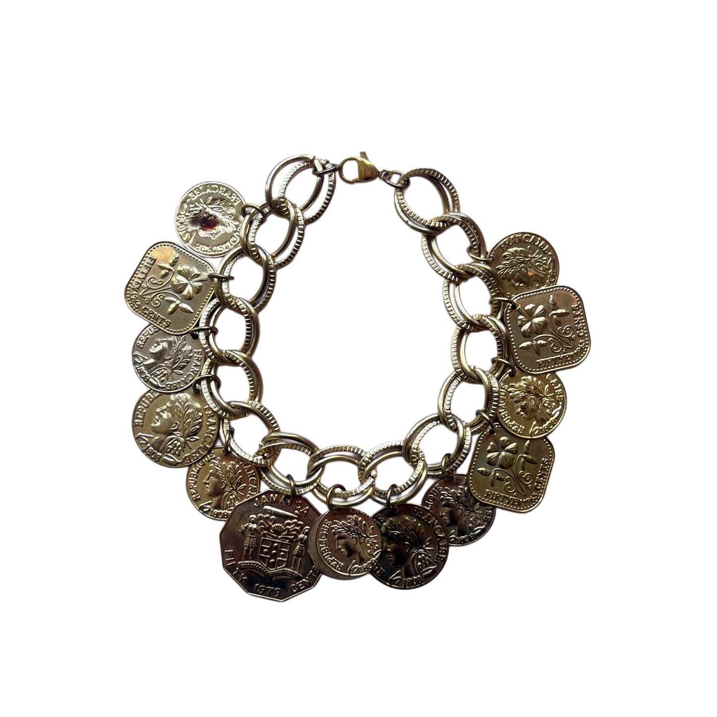 Vintage French Coin Bracelet