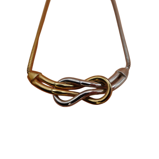 Vintage Crown Trifari Two-Tone Knot Necklace