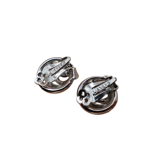 Vintage Lisner Silver Clip On Earrings
