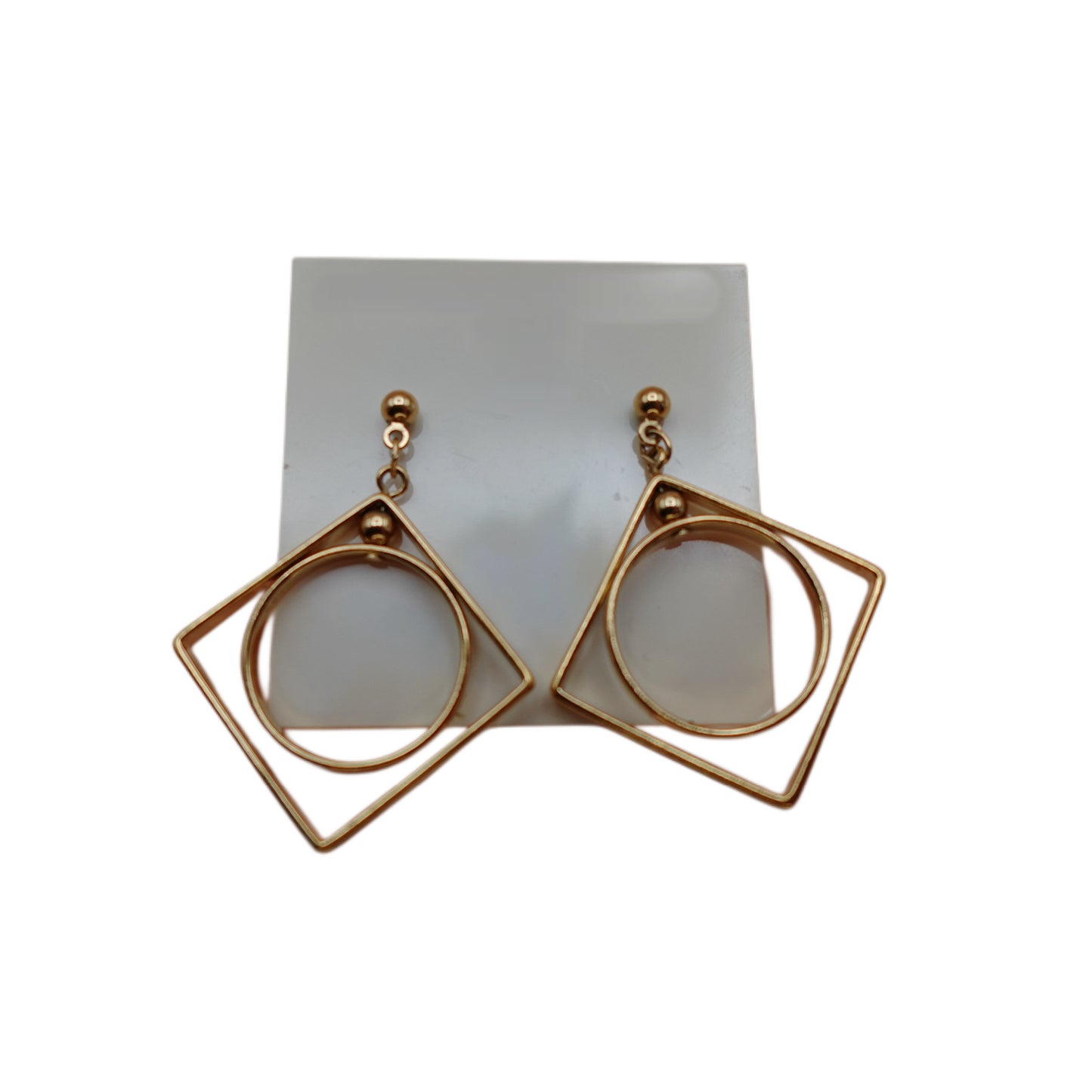 Vintage Gold Square Dangle Earrings