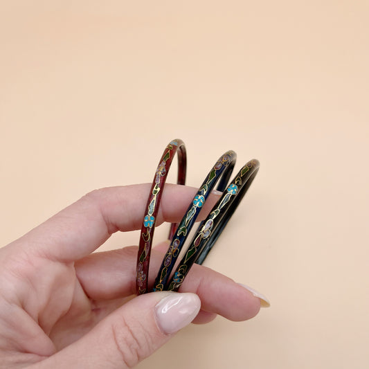 Vintage Cloisonné Bangle Set