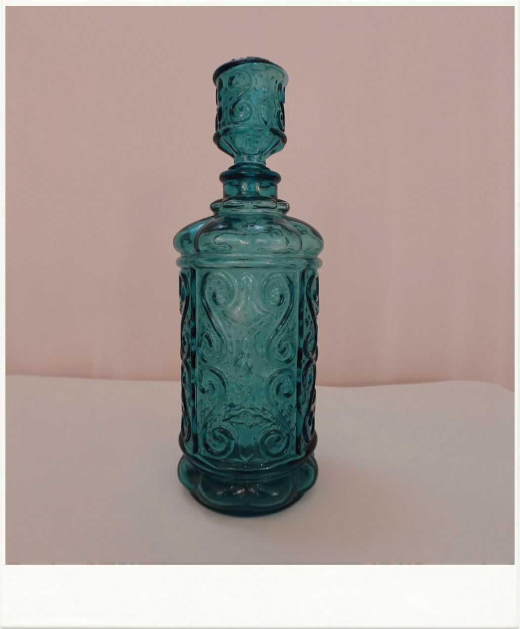 Italian Teal Glass Decanter