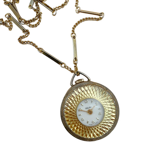 Vintage Château Round Watch Necklace