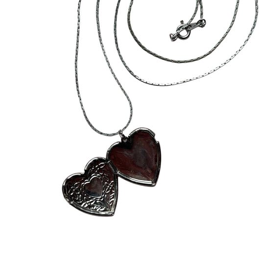 Vintage Silver Heart Locket Necklace