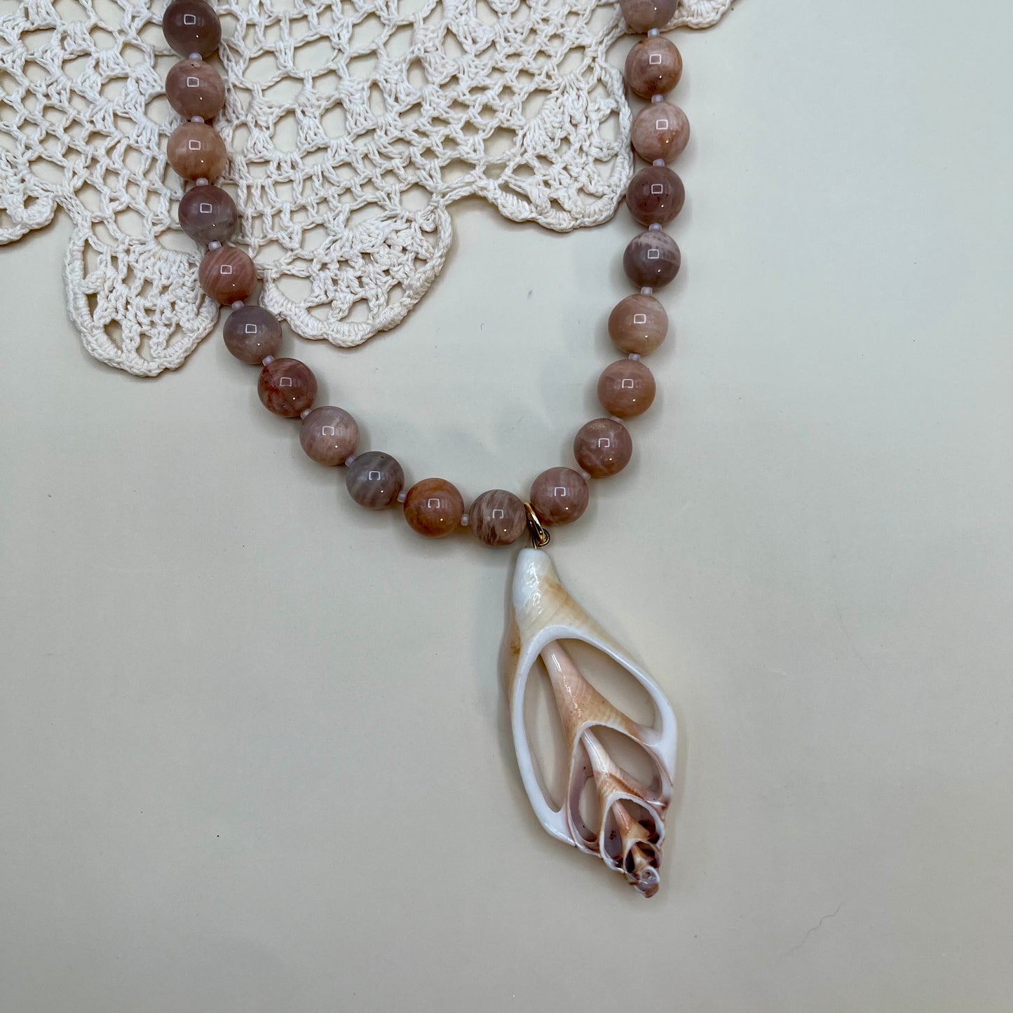 Sunstone Shell Necklace