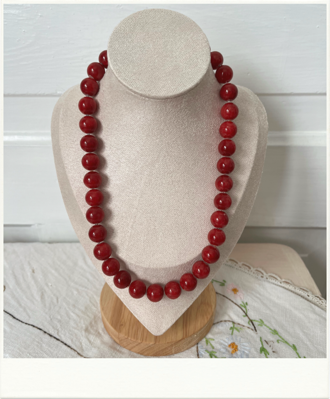 Cranberry Jade Necklace