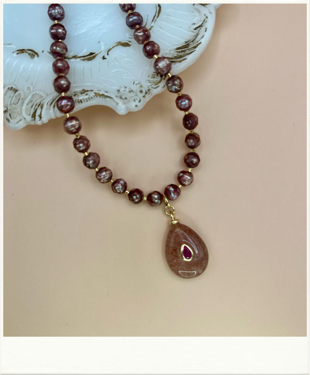 Natural Stone Pendant Necklace