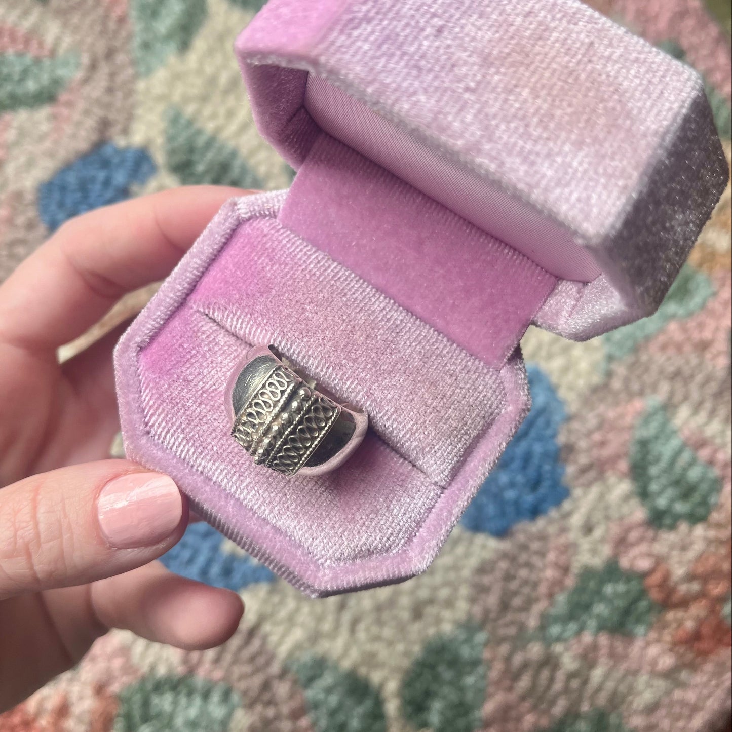 Vintage Sterling Silver Rope Style Ring