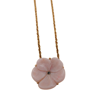 Vintage Avon Pink Lucite Flower Pendant Choker