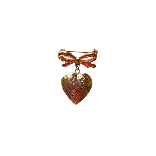 Vintage Bow Topped Locket Pin
