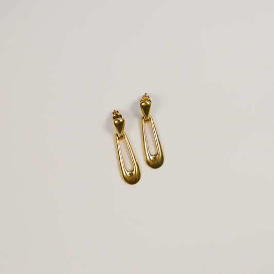 Vintage Gold Tone Teardrop Earrings