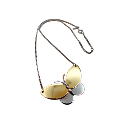 Vintage Avon Two-Tone Butterfly Pendant Choker