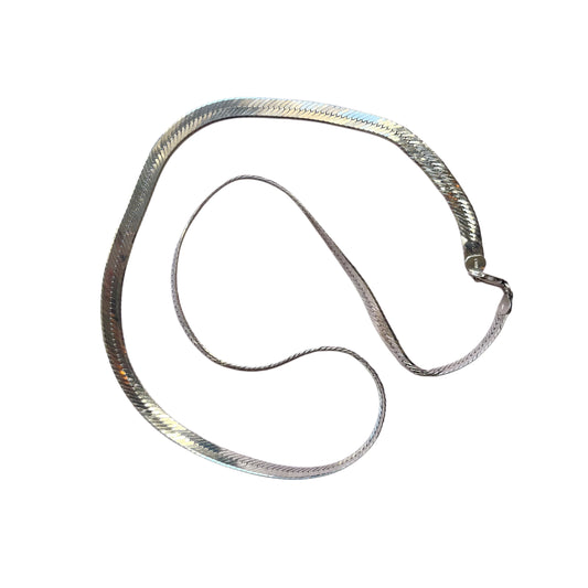 Vintage Sterling Silver Herringbone Necklace