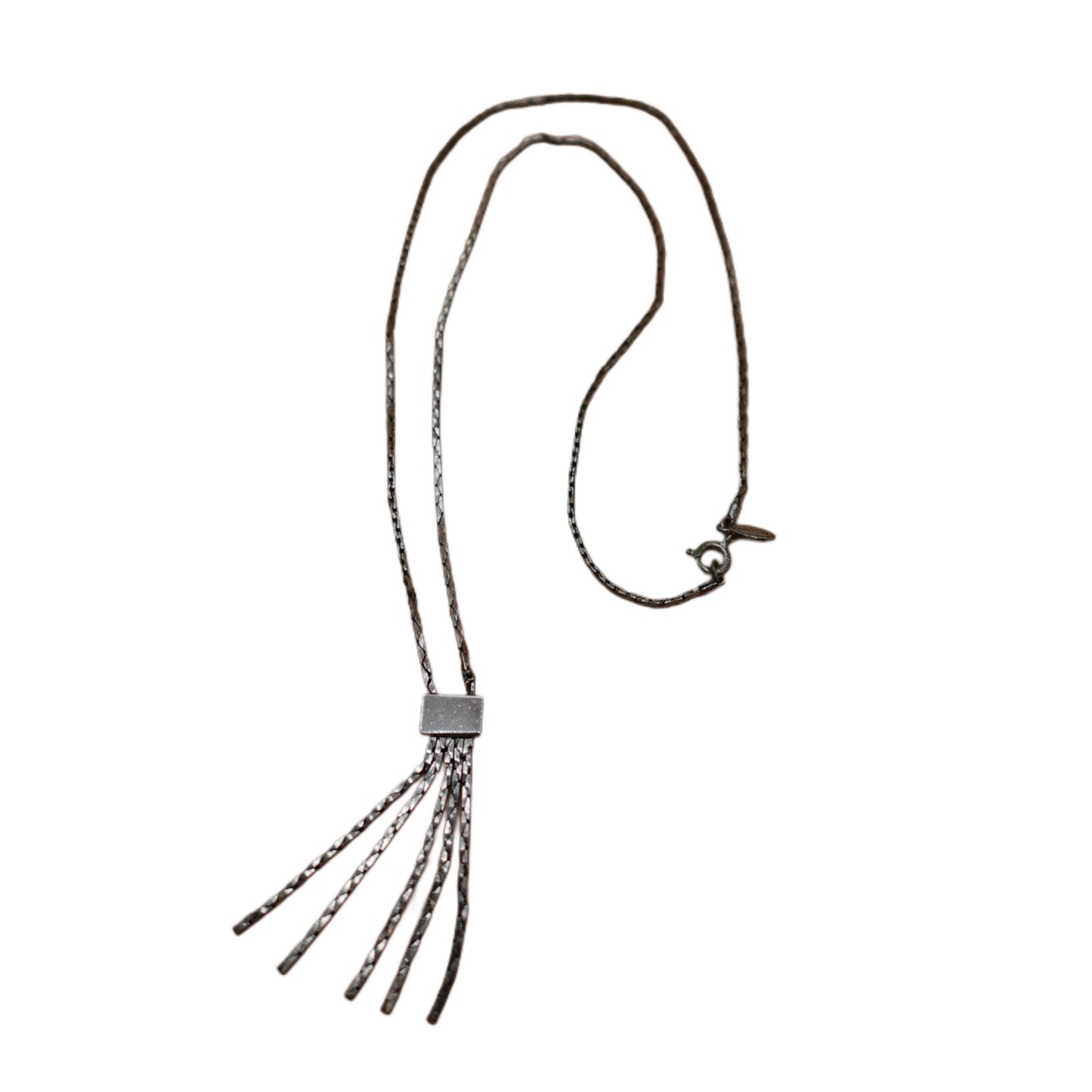 Vintage Avon Silver Fringe Drop Necklace