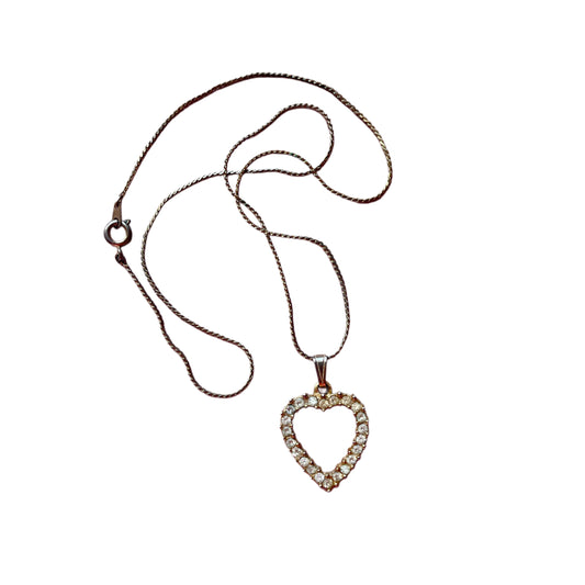 Vintage Pearl Heart Pendant Necklace