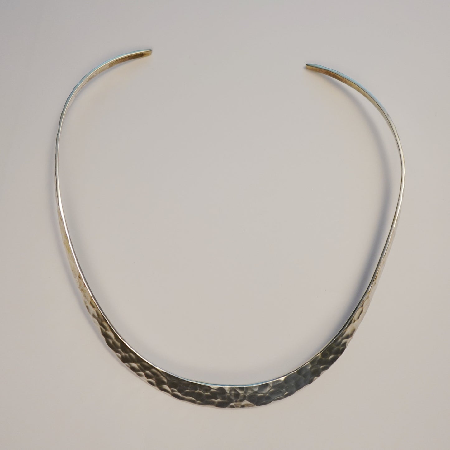 Vintage Sterling Silver Hammered Cuff Necklace