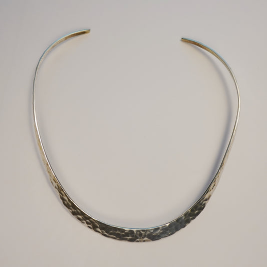 Vintage Sterling Silver Hammered Cuff Necklace
