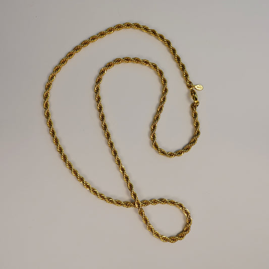 Vintage Premier Design Gold tone Rope Chain Necklace