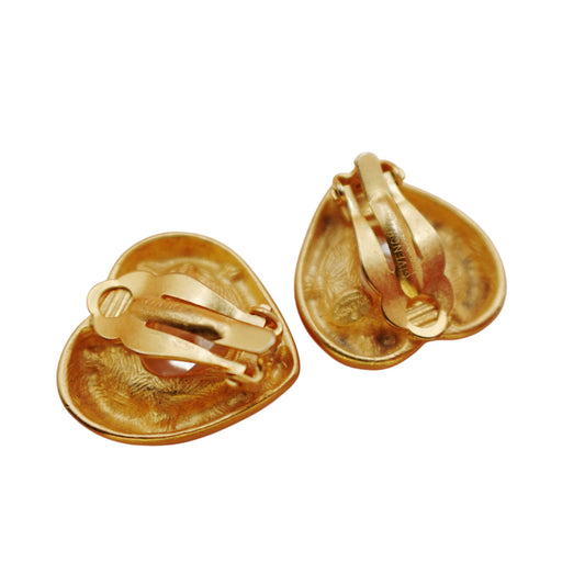 Vintage Givenchy Heart Clip On Earrings