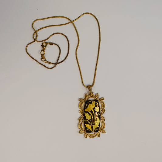 Vintage Damascene Filigree Necklace