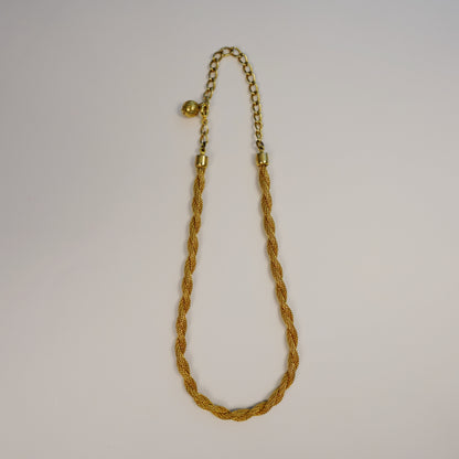 Vintage Gold Tone Twisted Mesh Choker Necklace