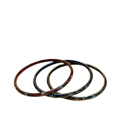 Vintage Cloisonné Bangle Set