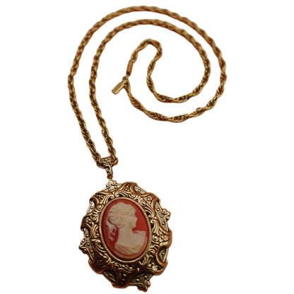 Vintage 1928 Cameo Pendant Necklace