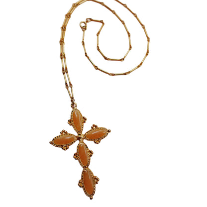 Vintage Stone Cross Necklace