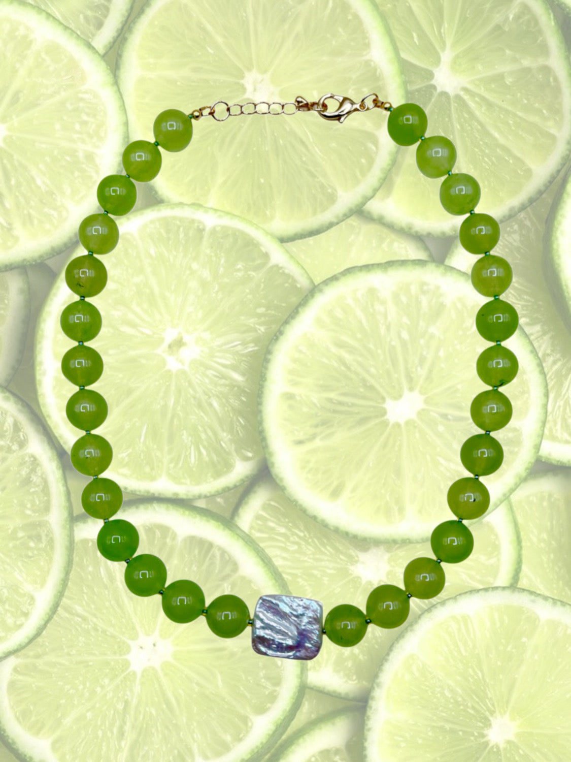 Lime Beaded Necklace