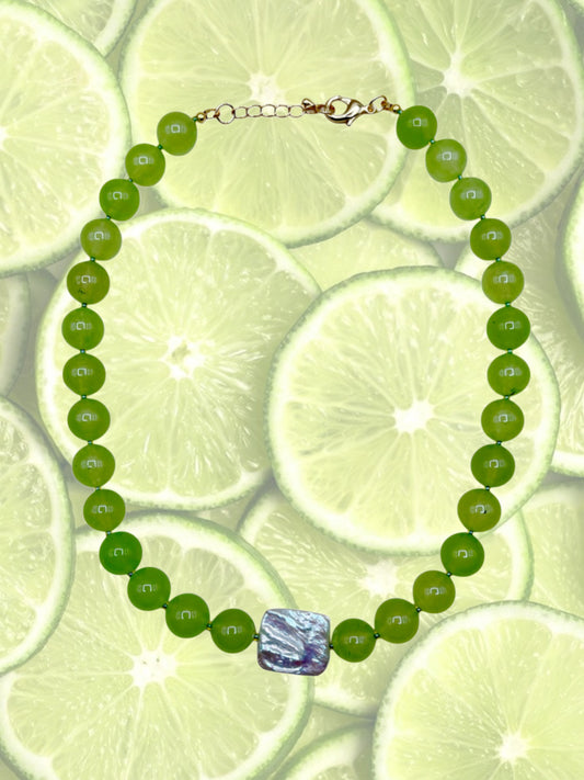 Lime Beaded Necklace