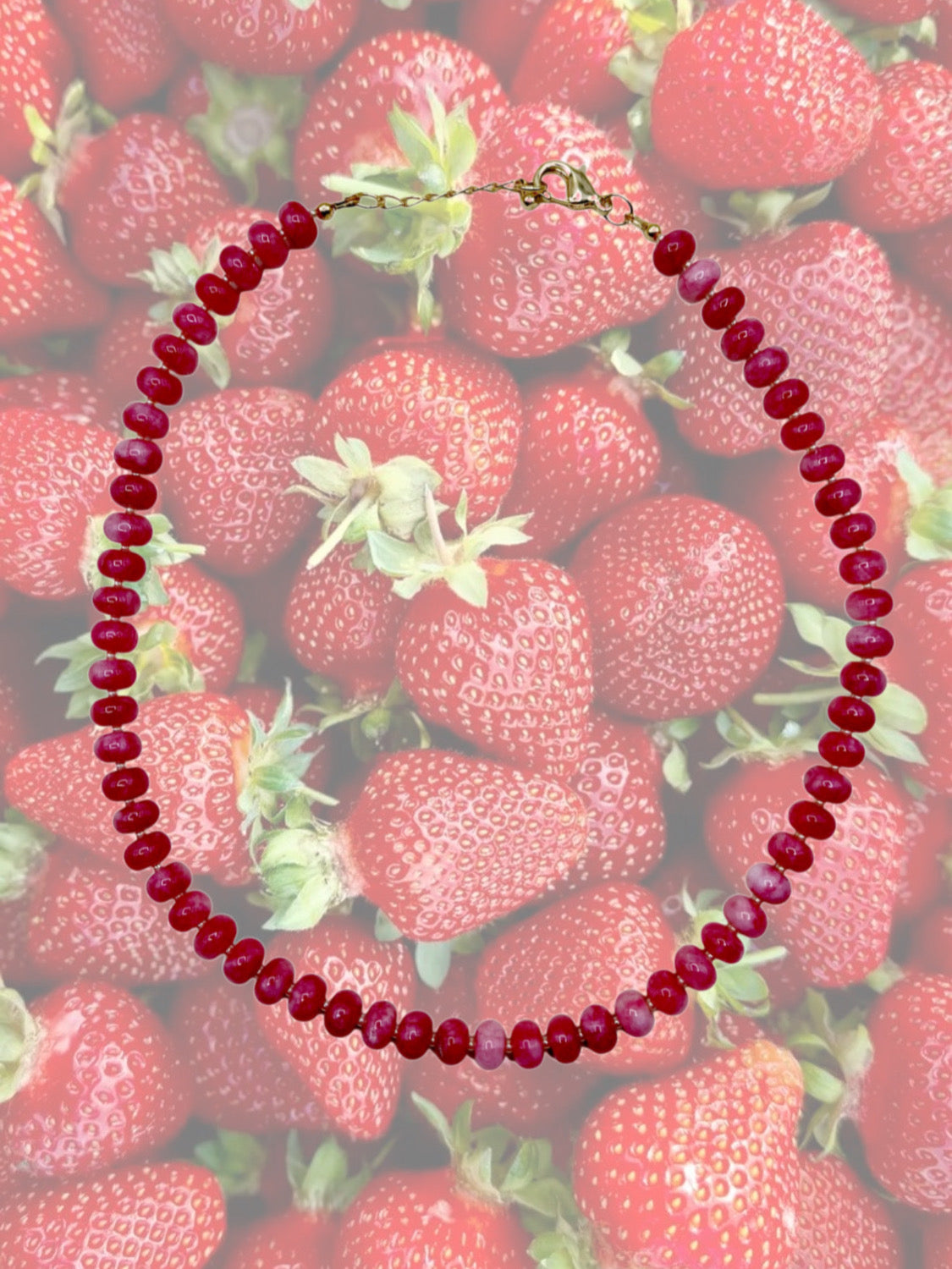 Strawberry Beaded Necklace
