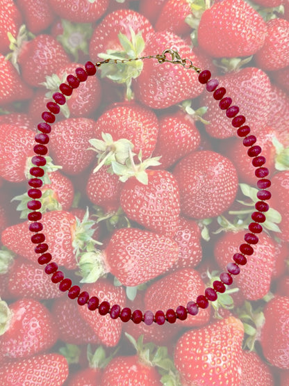 Strawberry Beaded Necklace