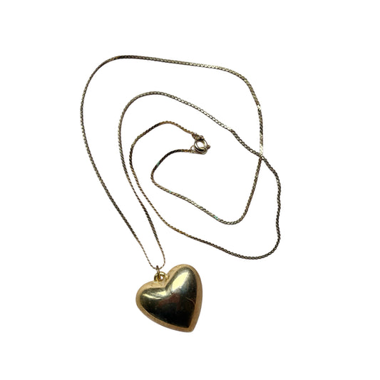 Vintage Smooth Puffy Heart Necklace