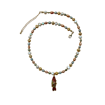 Articulated Fish Pendant Necklace