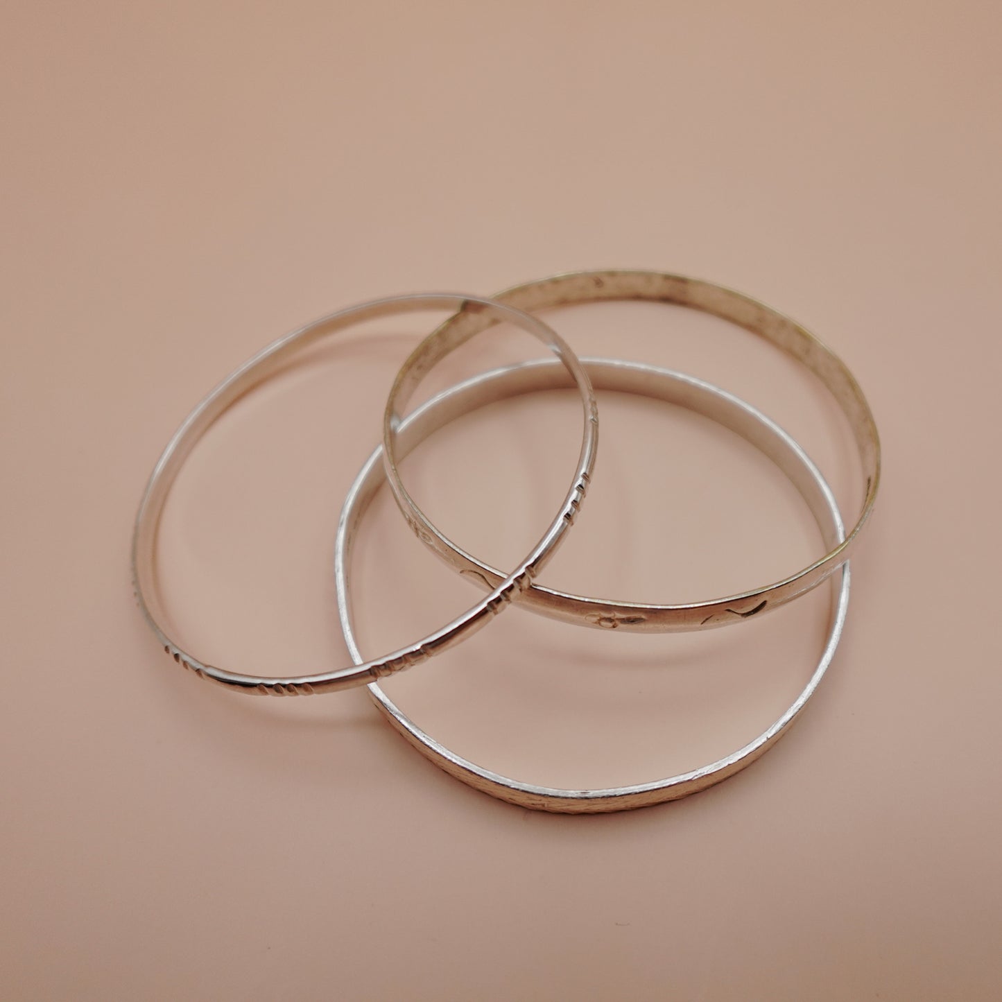 Vintage Sterling Silver Chevron Bangle