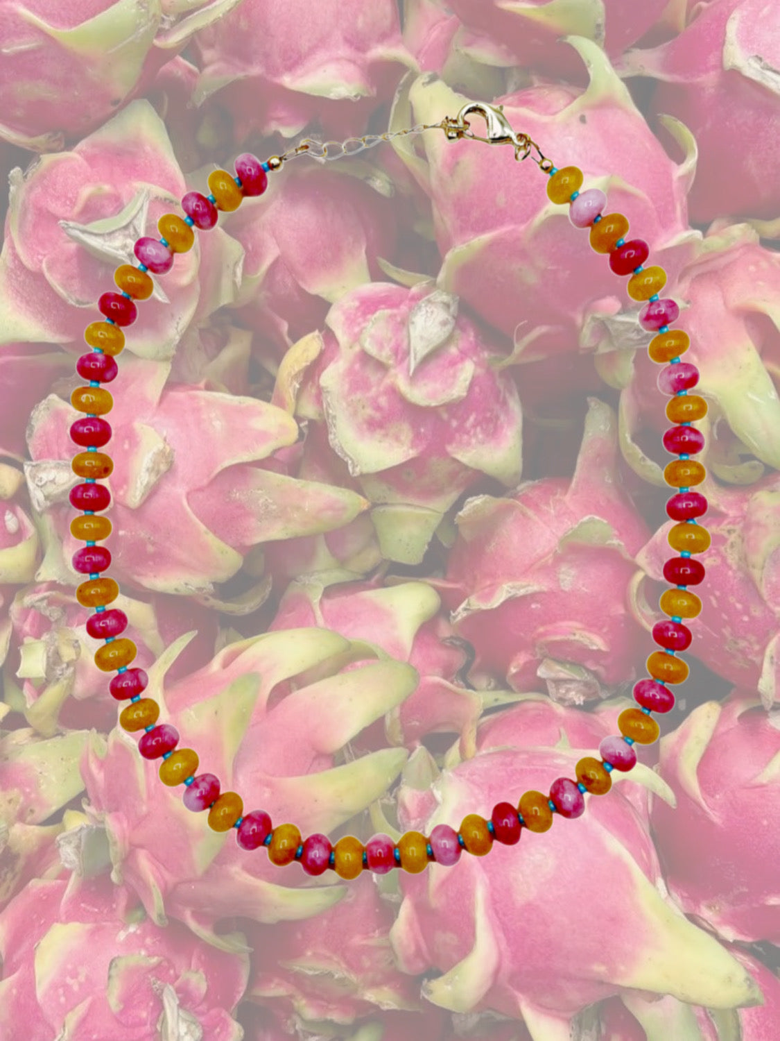 Dragonfruit Beaded Necklace