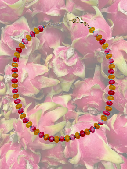 Dragonfruit Beaded Necklace