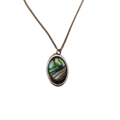 Vintage Abalone Pendant Necklace