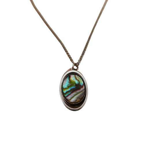 Vintage Abalone Pendant Necklace