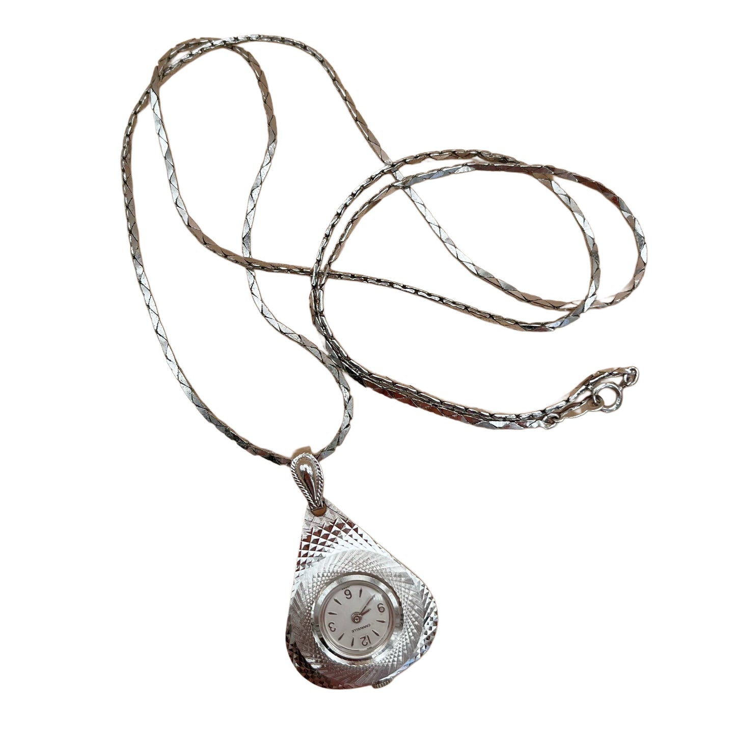 Vintage Caravelle Silver Watch Necklace