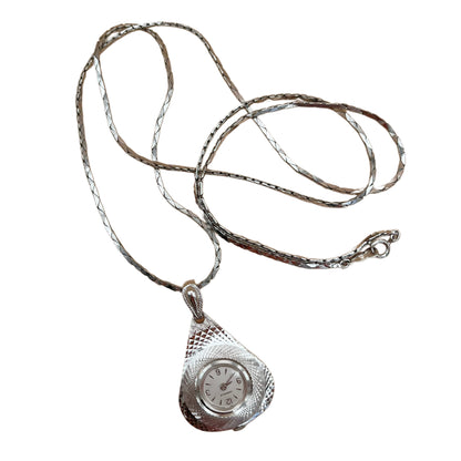 Vintage Caravelle Silver Watch Necklace