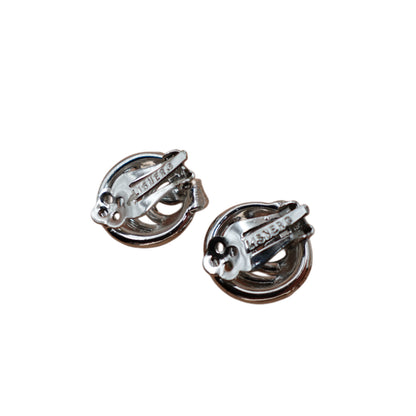 Vintage Lisner Silver Clip On Earrings
