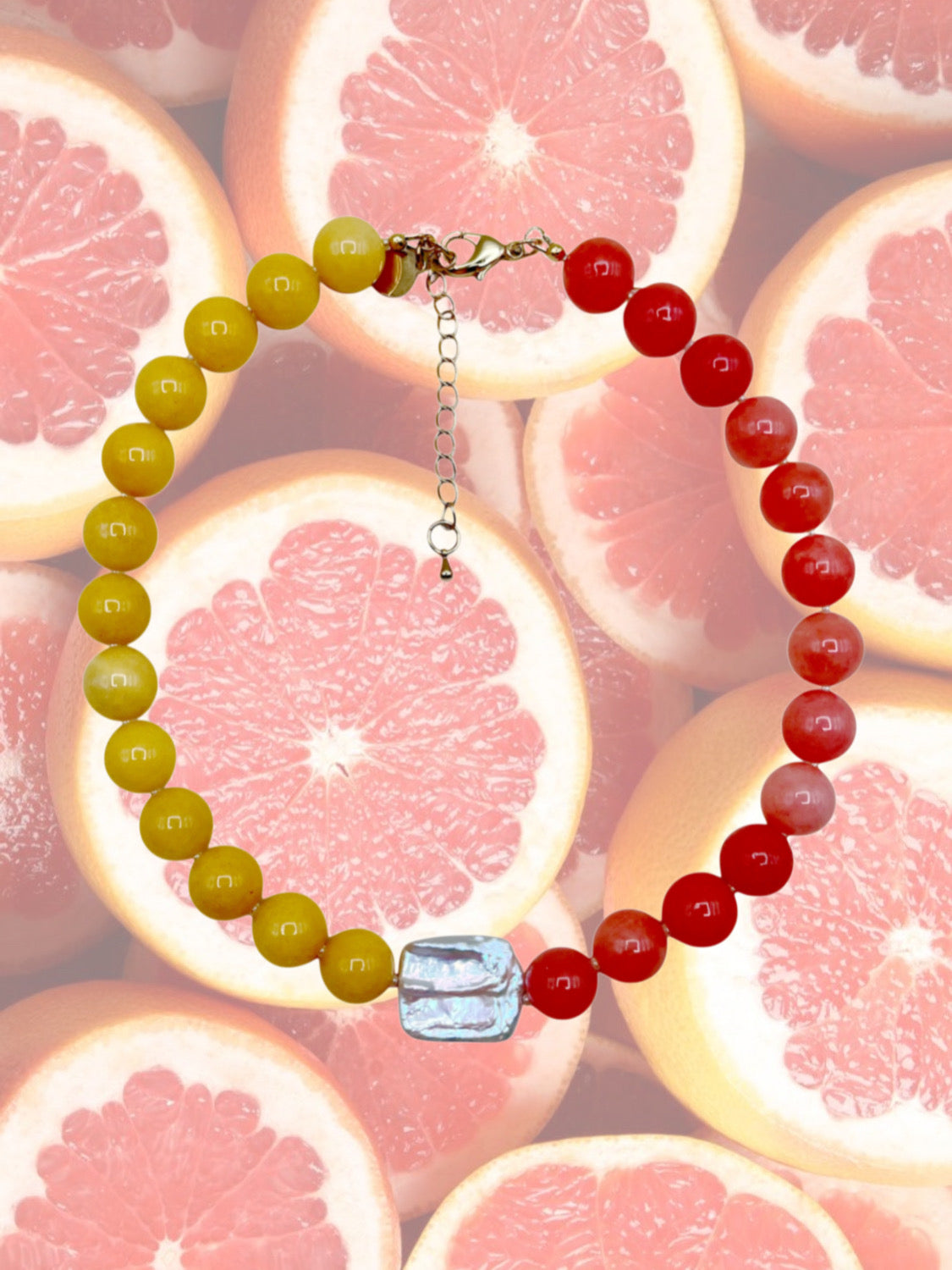 Grapefruit Beaded Necklace
