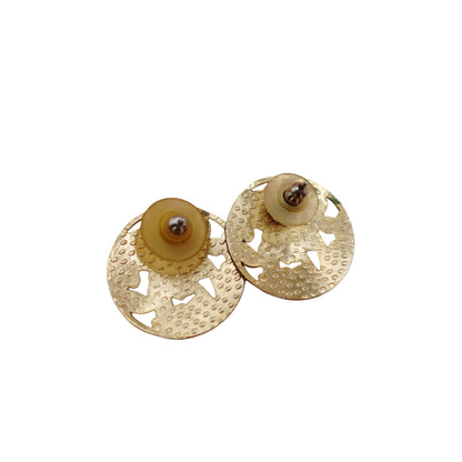 Vintage Cloisonné Blue Hibiscus Flower Earrings