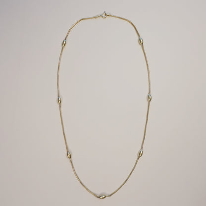 Vintage Sterling Silver Beaded Snake Chain Necklace