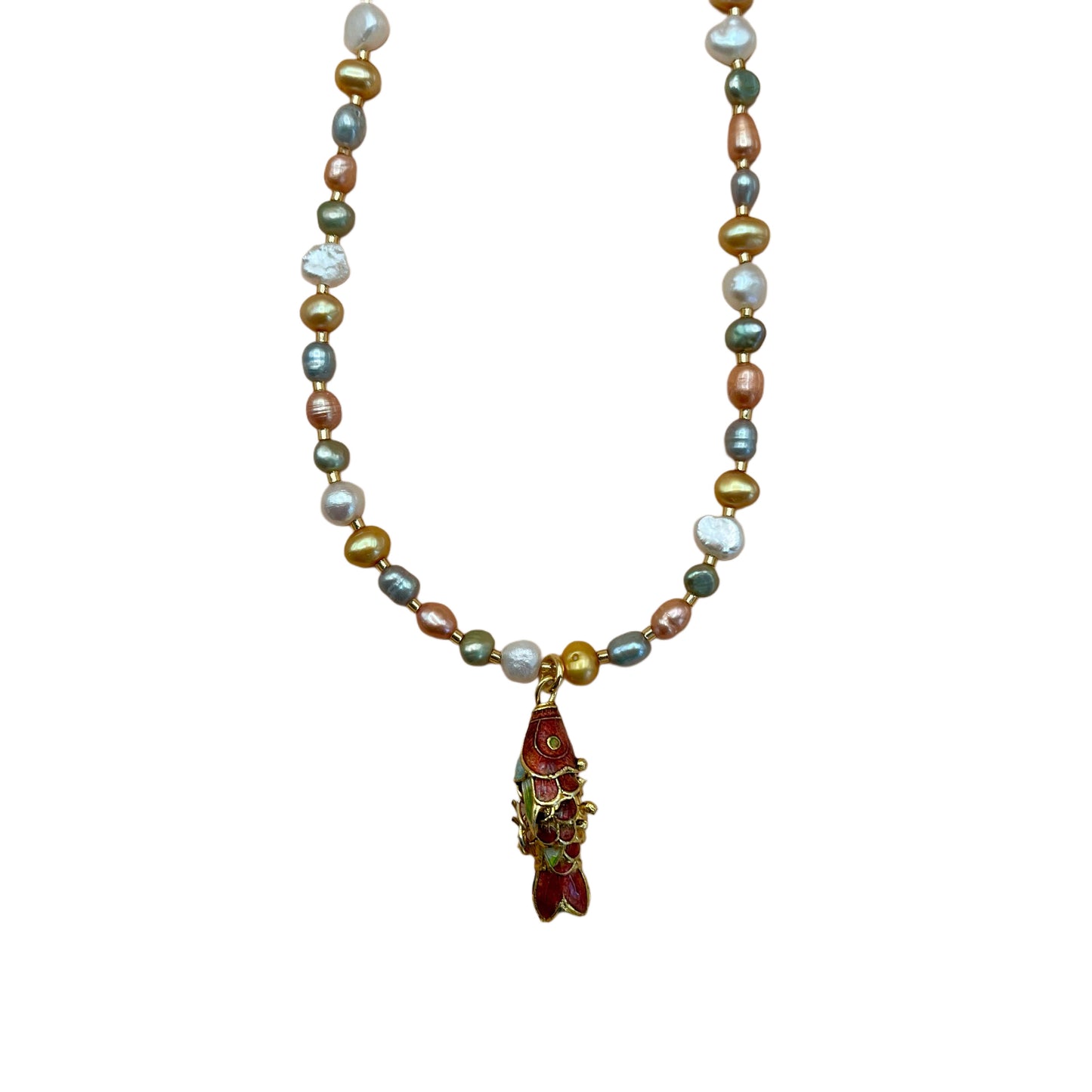 Articulated Fish Pendant Necklace