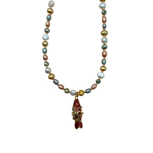 Articulated Fish Pendant Necklace