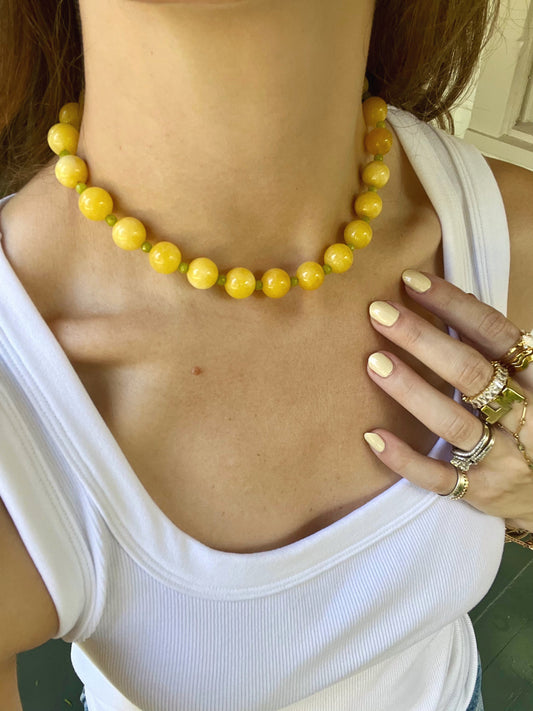 Lemon Beaded Necklace